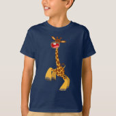 Cute Cartoon Dancing Giraffe Boys' T-Shirts (Voorkant)
