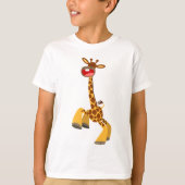 Cute Cartoon Dancing Giraffe Children T-Shirt (Voorkant)