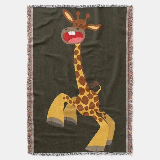 Cute Cartoon Dancing Giraffe Deken (Voorkant Verticaal)