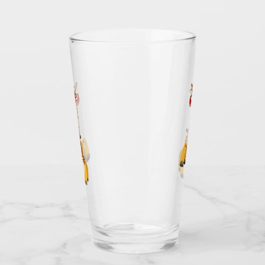 Cute Cartoon Dancing Giraffe Glas (Links)