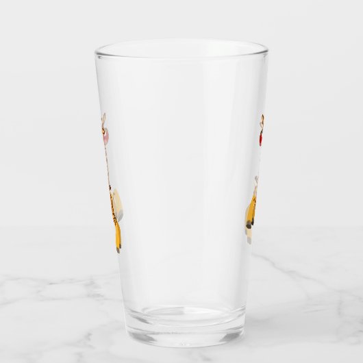 Cute Cartoon Dancing Giraffe Glas (Rechts)