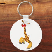Cute Cartoon Dancing Giraffe Sleutelhanger (Voorkant)