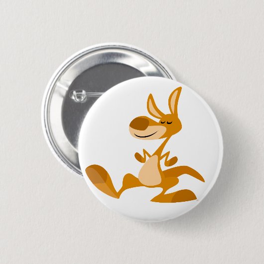 Cute Cartoon Dancing Kangaroo Button Badge (Voorkant /achterkant)
