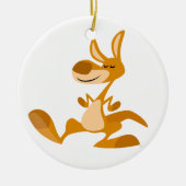 Cute Cartoon Dancing Kangaroo Ornament (Voorkant)