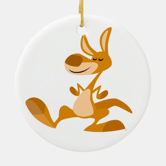 Cute Cartoon Dancing Kangaroo Ornament (Achterkant)
