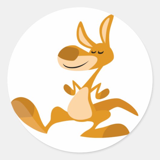 Cute Cartoon Dancing Kangaroo Sticker (Voorkant)
