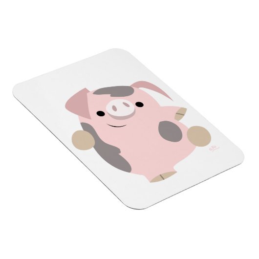 Cute Cartoon Dancing Pig Flexible Magnet Magneet (Rechterzijde)