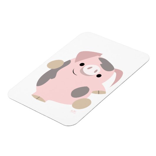 Cute Cartoon Dancing Pig Flexible Magnet Magneet (Linkerzijde)
