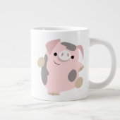 Cute Cartoon Dancing Pig Jumbo Mok (Rechts)