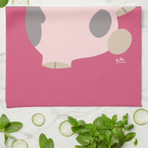 Cute Cartoon Dancing Pig Kitchen Towel Theedoek