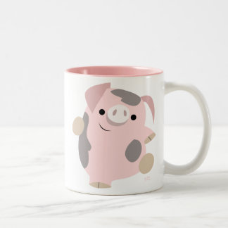 Cute Cartoon Dancing Pig Mok
