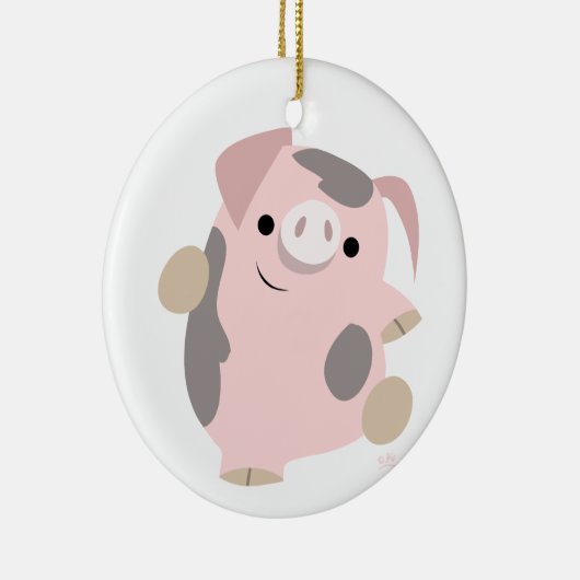 Cute Cartoon Dancing Pig Ornament (Rechts)