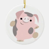 Cute Cartoon Dancing Pig Ornament (Voorkant)