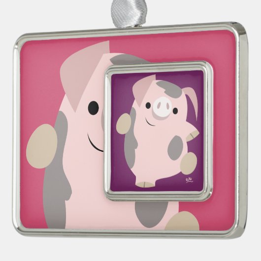 Cute Cartoon Dancing Pig Pattern Ornament (Links)