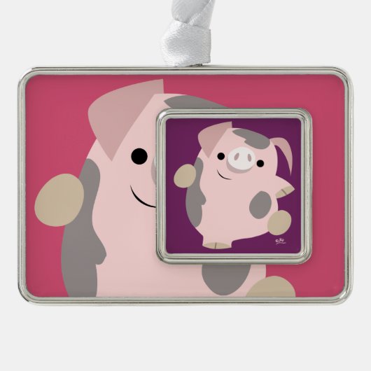 Cute Cartoon Dancing Pig Pattern Ornament (Voorkant)