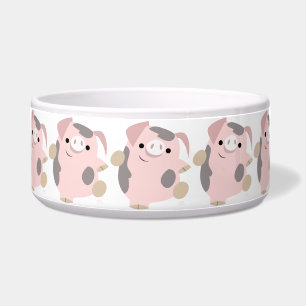 Cute Cartoon Dancing Pig Pet Bowl Voerbakje