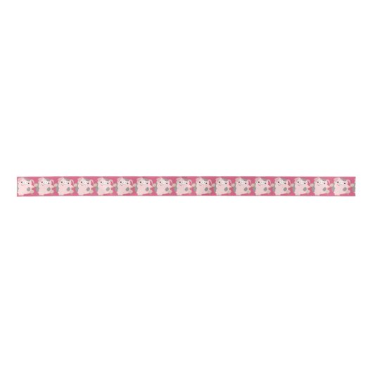 Cute Cartoon Dancing Pig Ribbon Satijnen Lint (Voorkant)