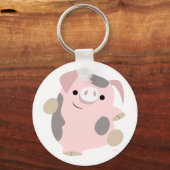 Cute Cartoon Dancing Pig Sleutelhanger (Voorkant)