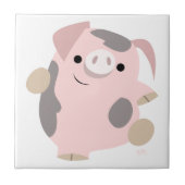 Cute Cartoon Dancing Pig Tegel Tegeltje (Voorkant)