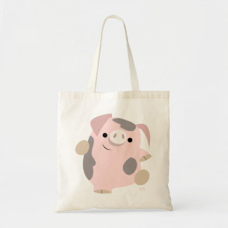 Cute Cartoon Dancing PigBag Tote Bag