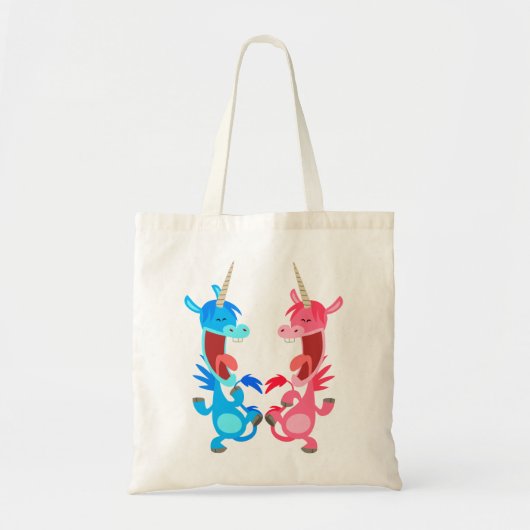Cute Cartoon Dancing Unicorns Bag Tote Bag (Voorkant)