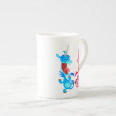 Cute Cartoon Dancing Unicorns Bone China Mok (Voorkant rechts)