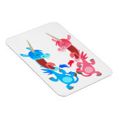 Cute Cartoon Dancing Unicorns Flexible Magnet Magneet (Rechterzijde)