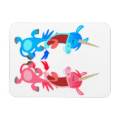 Cute Cartoon Dancing Unicorns Flexible Magnet Magneet (Horizontaal)