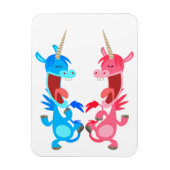Cute Cartoon Dancing Unicorns Flexible Magnet Magneet (Verticaal)