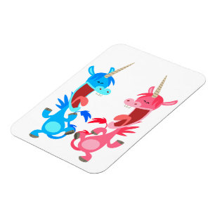 Cute Cartoon Dancing Unicorns Flexible Magnet Magneet