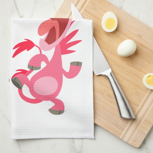 Cute Cartoon Dancing Unicorns Kitchen Towel Theedoek (Quarter Fold)