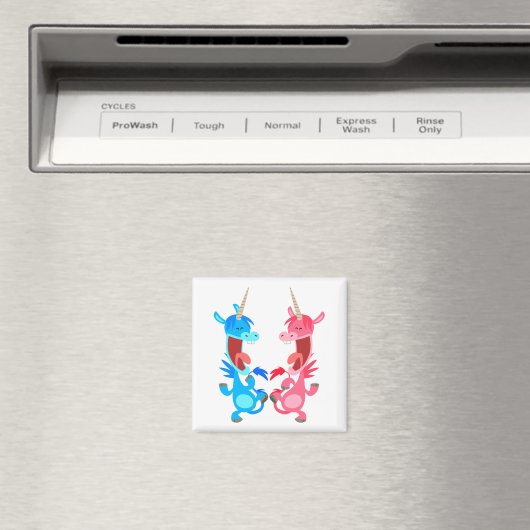 Cute Cartoon Dancing Unicorns Magnet (Insitu (Vaatwasser))