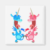 Cute Cartoon Dancing Unicorns Magnet (Voorkant)