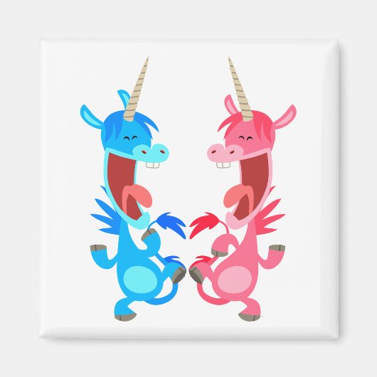 Cute Cartoon Dancing Unicorns Magnet (Voorkant)