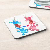 Cute Cartoon Dancing Unicorns Onderzetters Set (Linkerzijde)