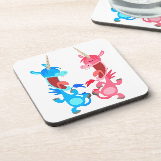Cute Cartoon Dancing Unicorns Onderzetters Set (Linkerzijde)