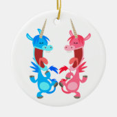 Cute Cartoon Dancing Unicorns Ornament (Voorkant)