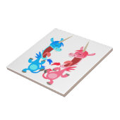 Cute Cartoon Dancing Unicorns Tegel Tegeltje (Zijkant)