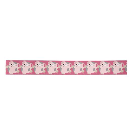Cute Cartoon dansend pig 3-inch lint (Voorkant)