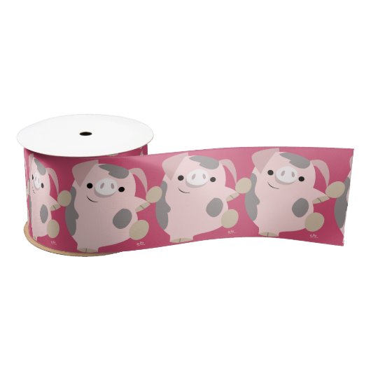 Cute Cartoon dansend pig 3-inch lint (Spoel)