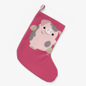 Cute Cartoon Dansend Pig-kerststop Kleine Kerstsok (Voorkant (Hangend))