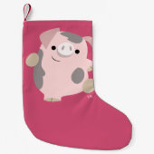 Cute Cartoon Dansend Pig-kerststop Kleine Kerstsok (Voorkant)