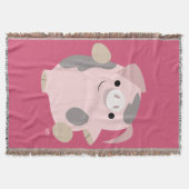 Cute Cartoon Dansend Pig Throw Blanket Deken (Voorkant)
