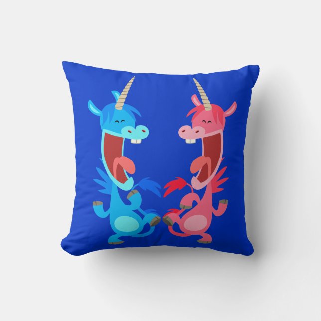 Cute Cartoon Dansend Unicorns Pillow Kussen (Voorkant)