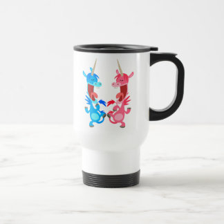 Cute Cartoon Dansende Unicorns Commuter Mok