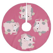 Cute Cartoon Dansende Varkenshaar Kerstboom Rok (Voorkant)