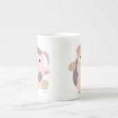 Cute Cartoon Dansende Varkenspijn Bone China Mok (Voorkant)