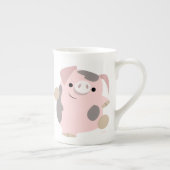 Cute Cartoon Dansende Varkenspijn Bone China Mok (Rechts)