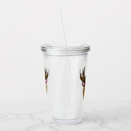 Cute Cartoon Deer Acryl Drinkbeker (Links)