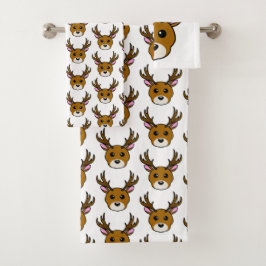 Cute Cartoon Deer Bad Handdoek